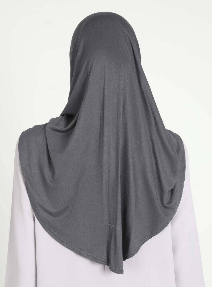 Comfort Viscose Hijab Scarf with Chin Cover — Dark Gray