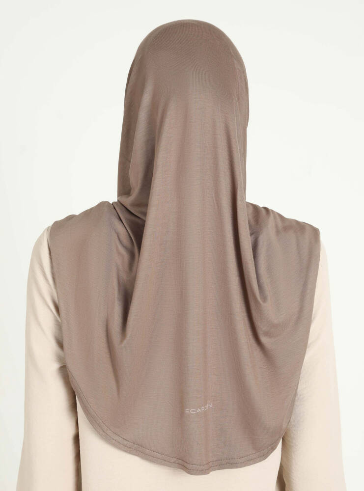 Comfort Viscose Hijab Scarf with Chin Cover — Dark Taupe
