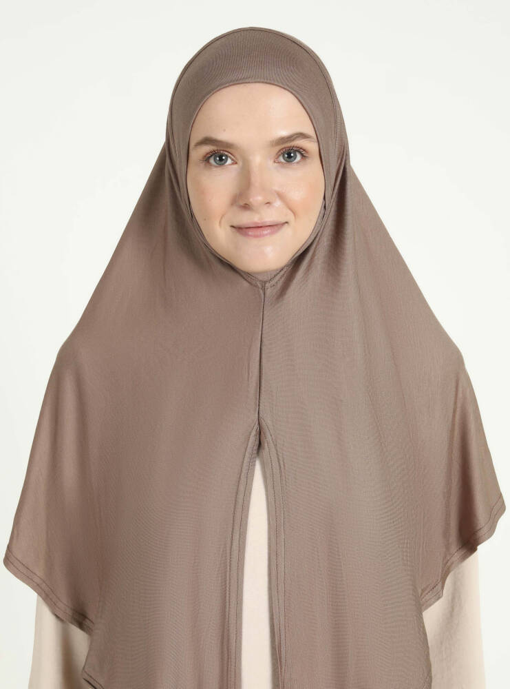 Comfort Viscose Hijab Scarf with Chin Cover — Dark Taupe