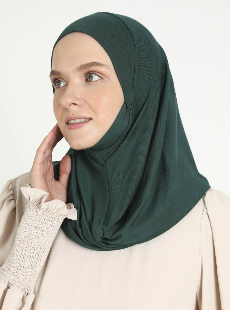 Comfort Viscose Hijab Scarf with Chin Cover — Emerald