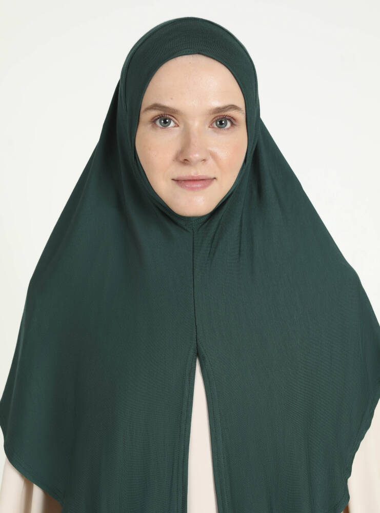 Comfort Viscose Hijab Scarf with Chin Cover — Emerald