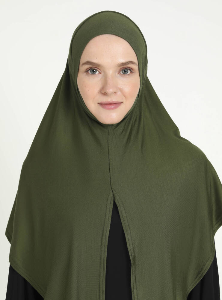Comfort Viscose Hijab Scarf with Chin Cover — Khaki