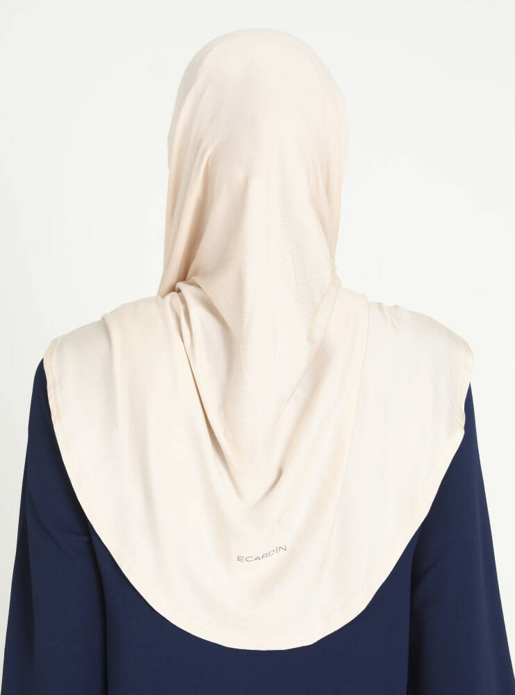 Comfort Viscose Hijab Scarf with Chin Cover — Light Beige