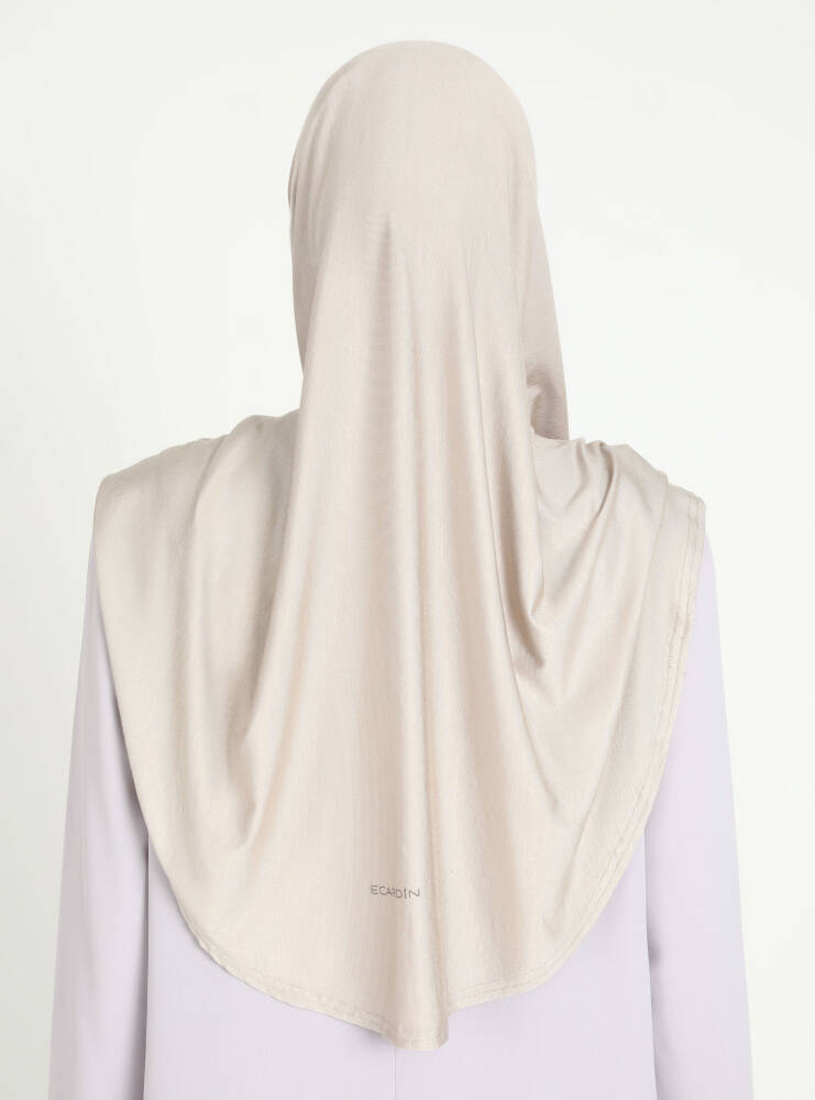 Comfort Viscose Hijab Scarf with Chin Cover — Light Taupe