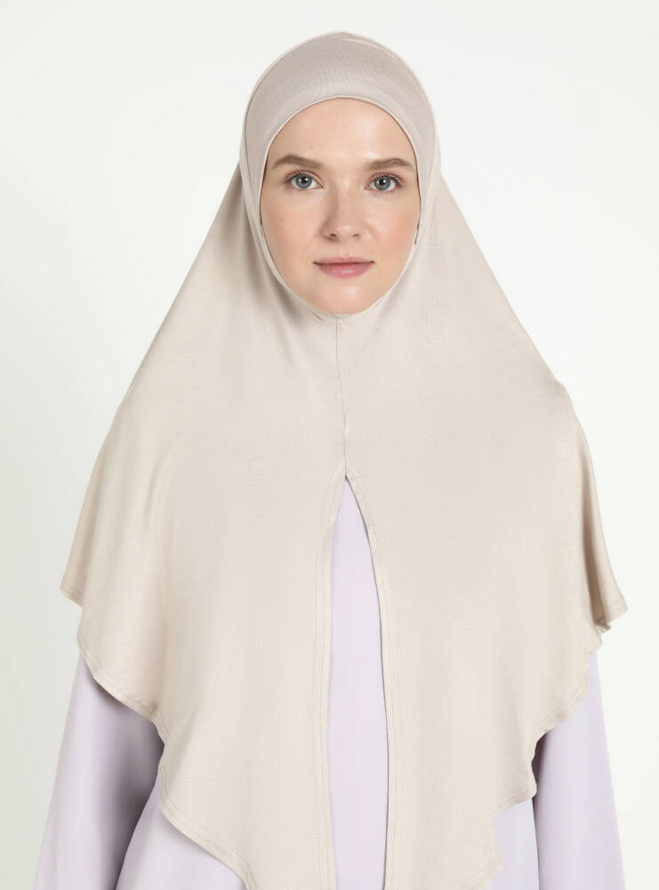 Comfort Viscose Hijab Scarf with Chin Cover — Light Taupe