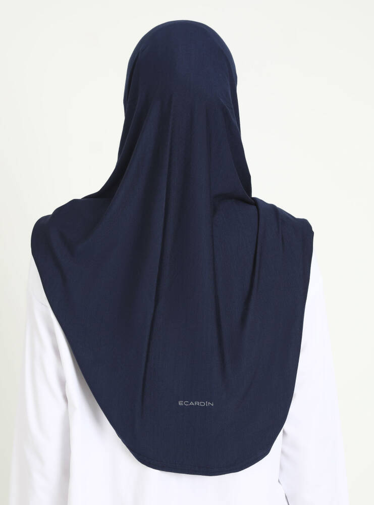 Comfort Viscose Hijab Scarf with Chin Cover — Navy Blue