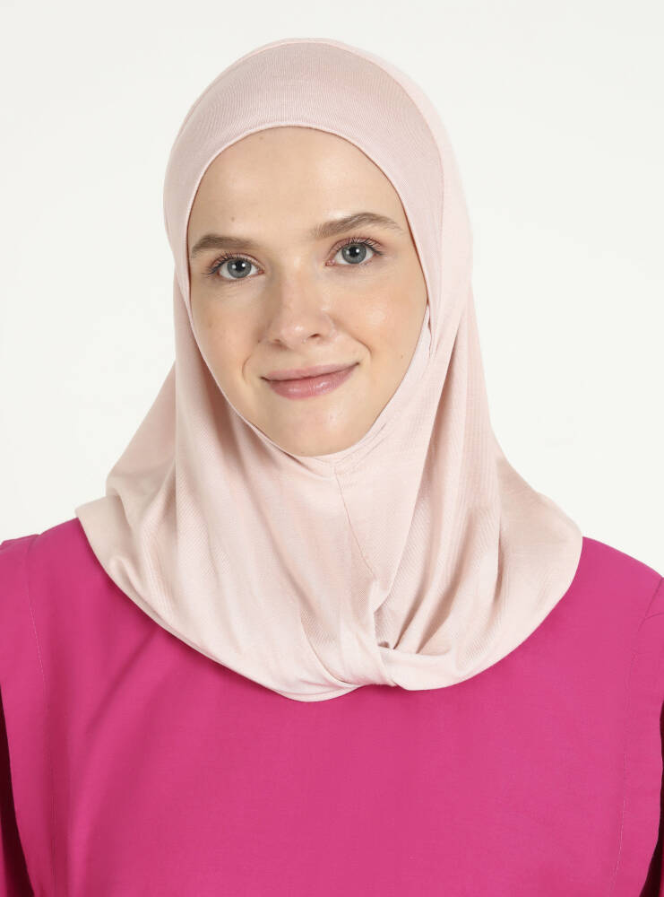 Comfort Viscose Hijab Scarf with Chin Cover — Powder Pink
