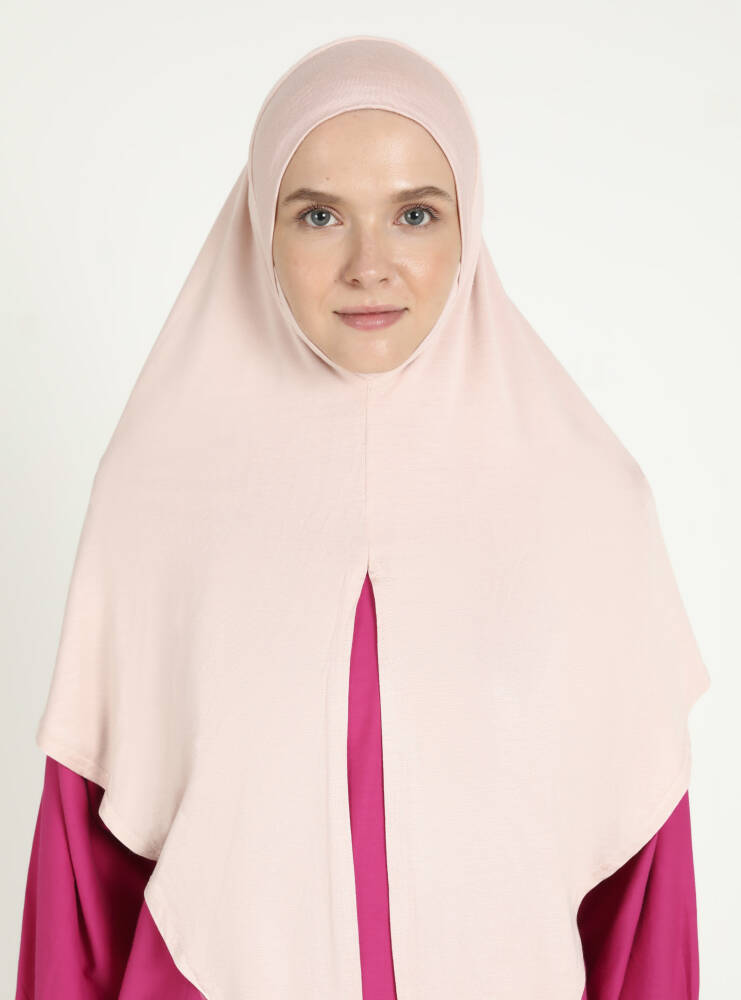 Comfort Viscose Hijab Scarf with Chin Cover — Powder Pink