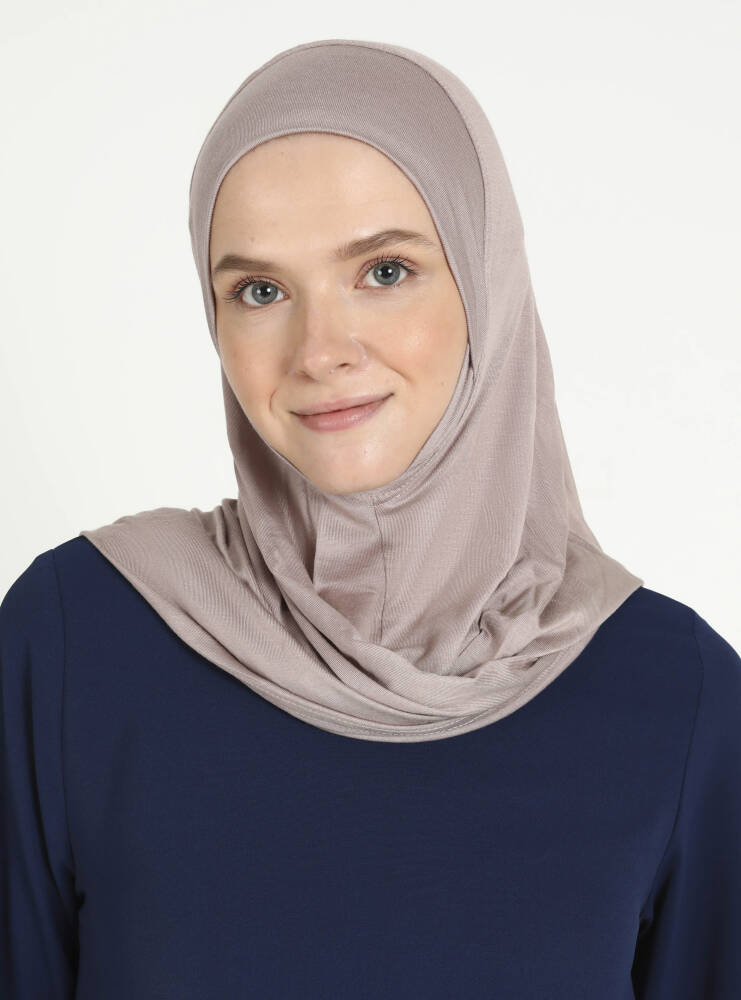 Comfort Viscose Hijab Scarf with Chin Cover — Rose Taupe