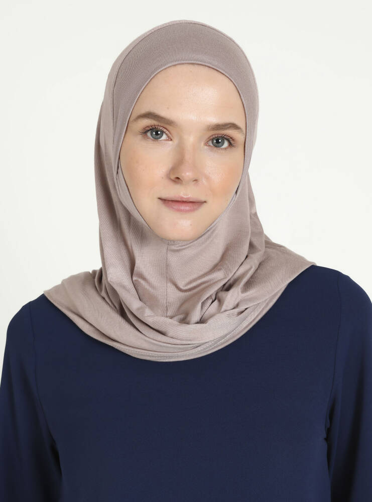 Comfort Viscose Hijab Scarf with Chin Cover — Rose Taupe