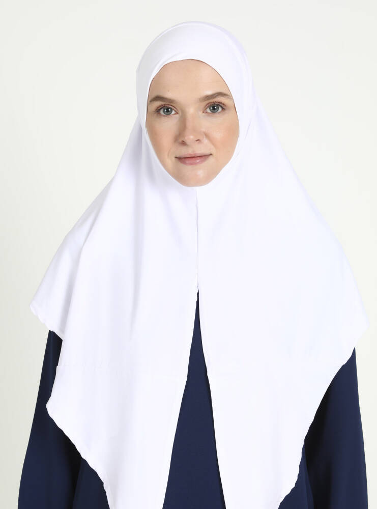 Comfort Viscose Hijab Scarf with Chin Cover — White